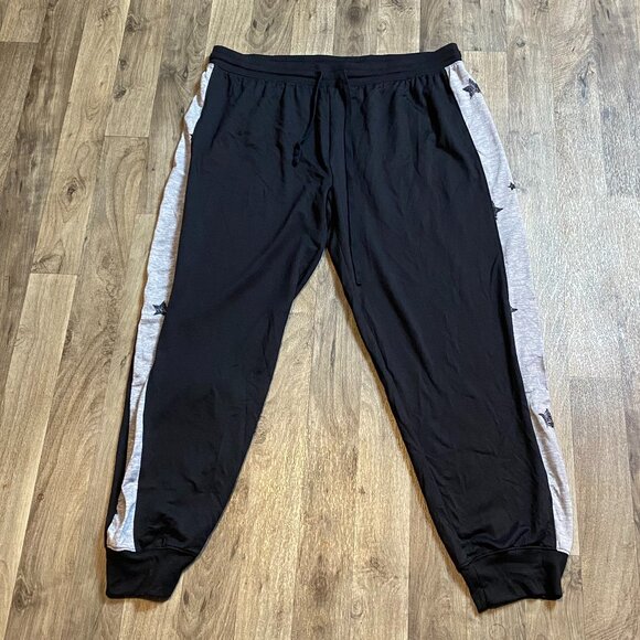 Splendid Black Sweatpants Joggers Size XL Gray Star Print - Picture 1 of 7